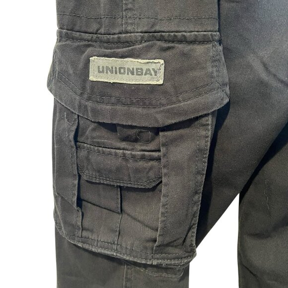 Union Bay Men's 36x34 Black Cargo Pants Distressed Cotton Skater Punk NWT - Picture 5 of 12